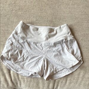 Lululemon Athletica White Athletic Shorts with Elastic Waistband